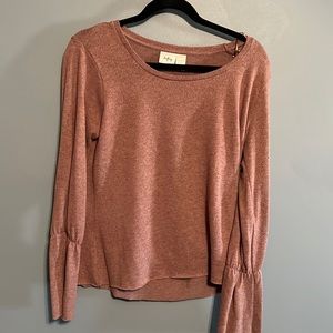Red/Maroon blouse with flare sleeves